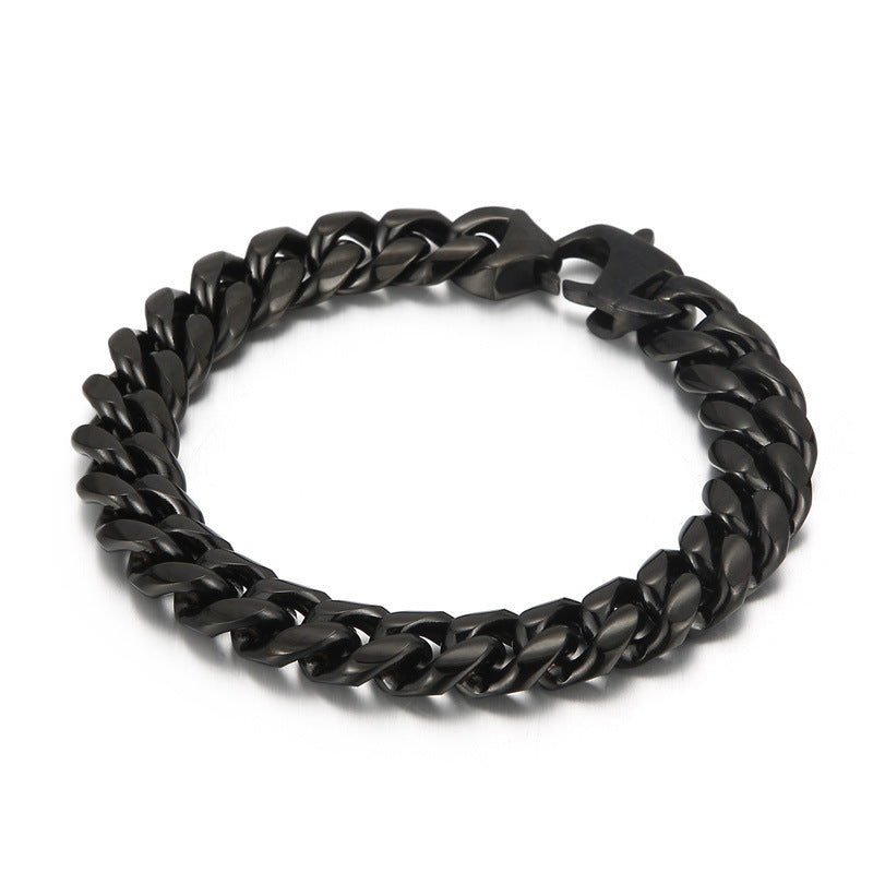 Trendy Versatile Titanium Steel Cuban Chain Bracelet for Men - Stylish Stainless Steel Accessory