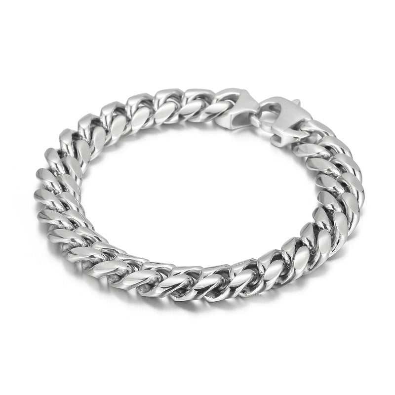 Trendy Versatile Titanium Steel Cuban Chain Bracelet for Men - Stylish Stainless Steel Accessory