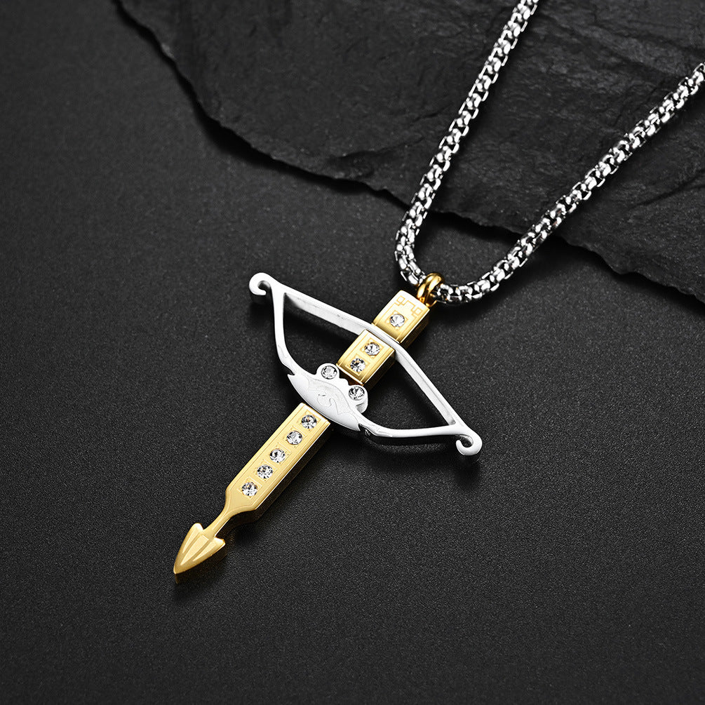 Amazon Supply Hipster Wear Necklace 18K Gold Bow Arrow Pendant