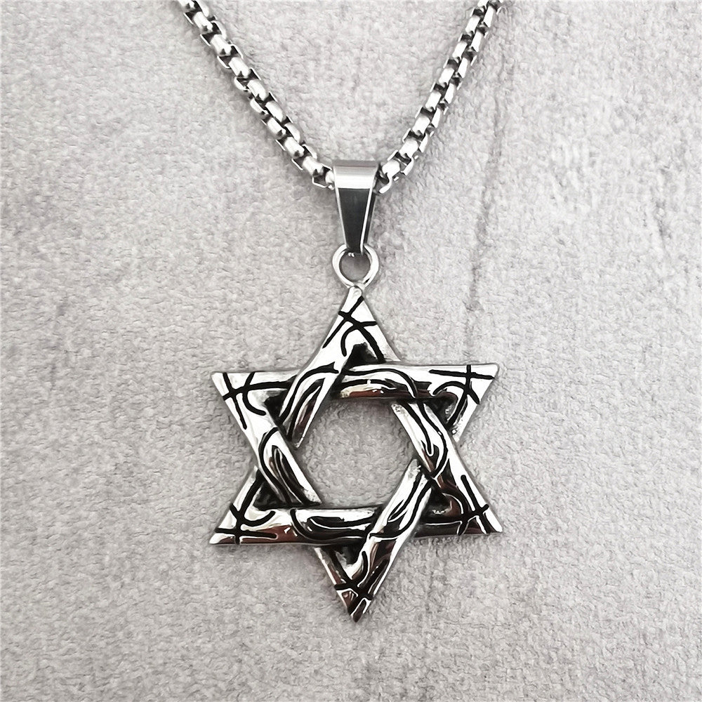 Planderful Hexagonal Titanium Pendant Necklace Personalized For Unisex Style Statement