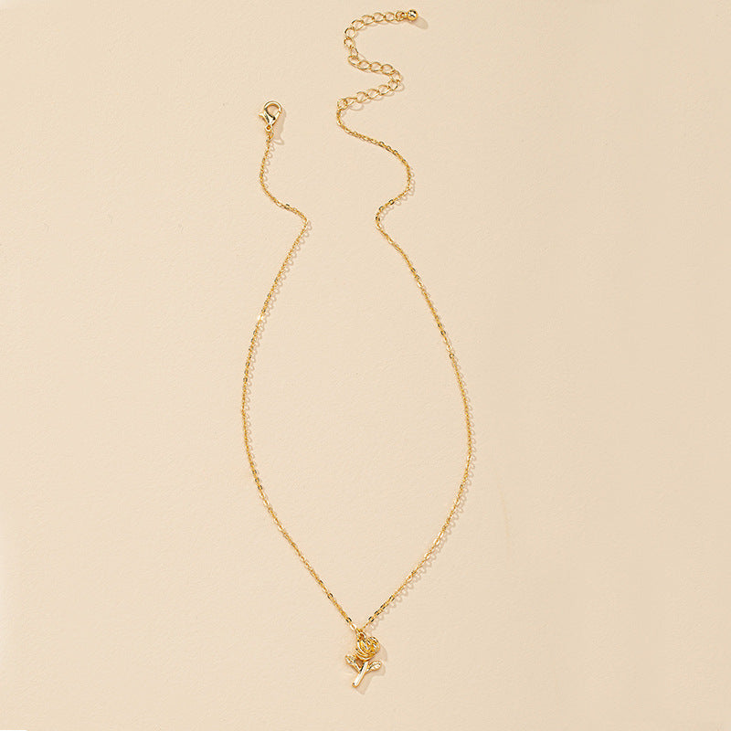 Rose Necklace Wholesale - Trendy Alloy Neck Ornament from Vienna Verve Collection