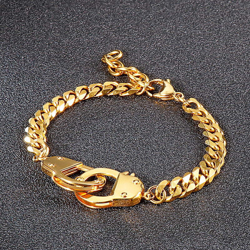 Stylish Geometric Interlocking Bracelet for Men - Creative Hipster Stainless Steel Jewelry