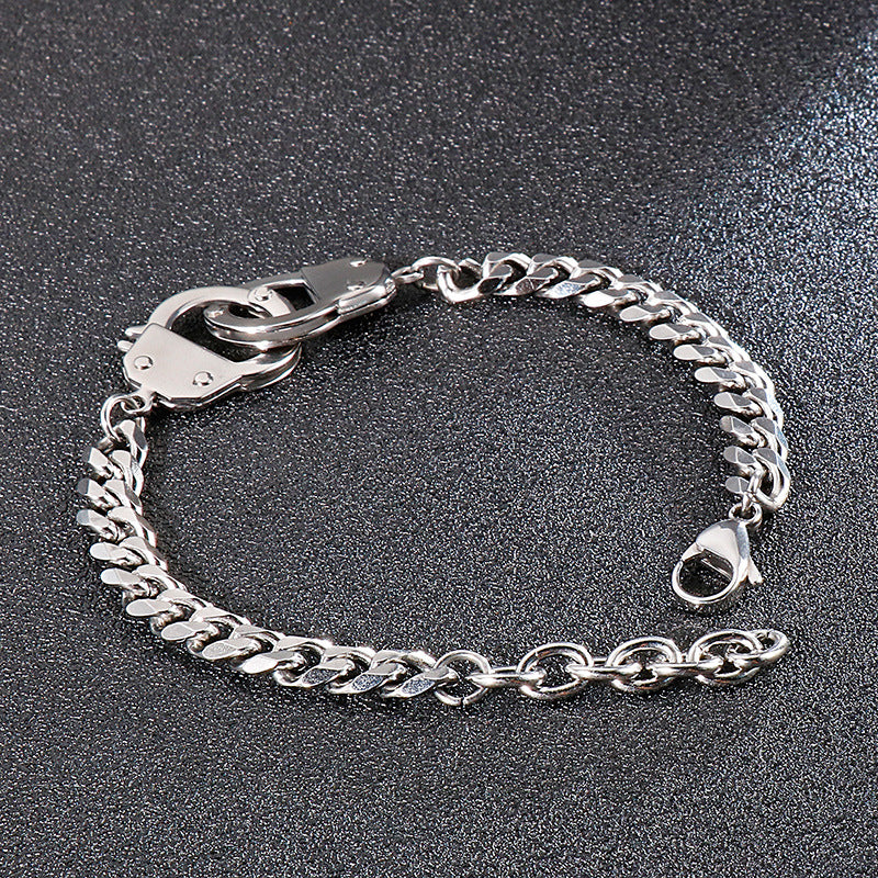 Stylish Geometric Interlocking Bracelet for Men - Creative Hipster Stainless Steel Jewelry