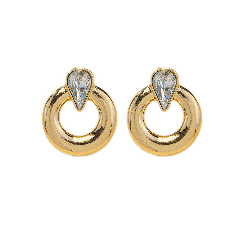 Geometric Circle Alloy Point Earrings - Vienna Verve Collection