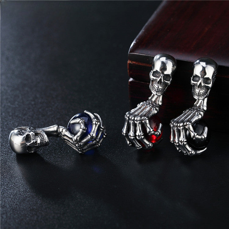 Halloween Skull Ghost Claw Ball Titanium Steel Necklace for Men