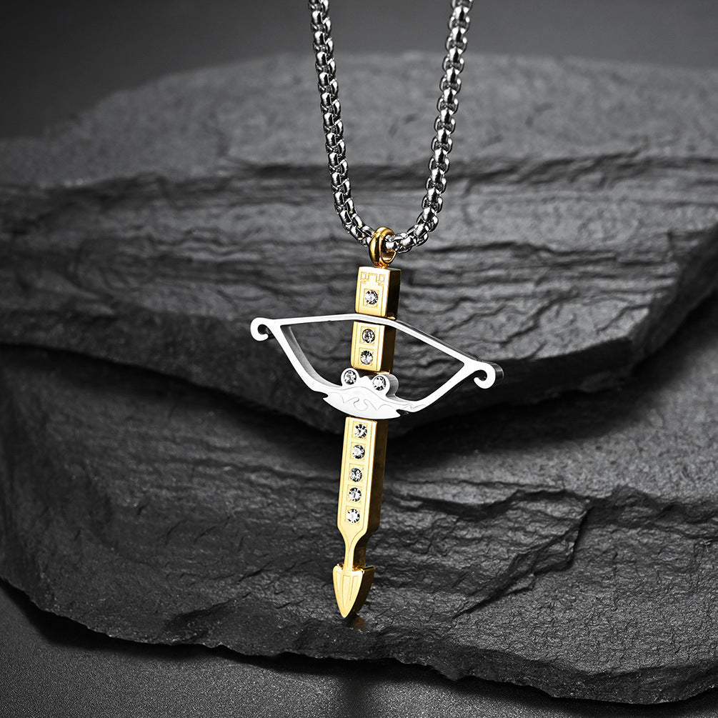 Amazon Supply Hipster Wear Necklace 18K Gold Bow Arrow Pendant