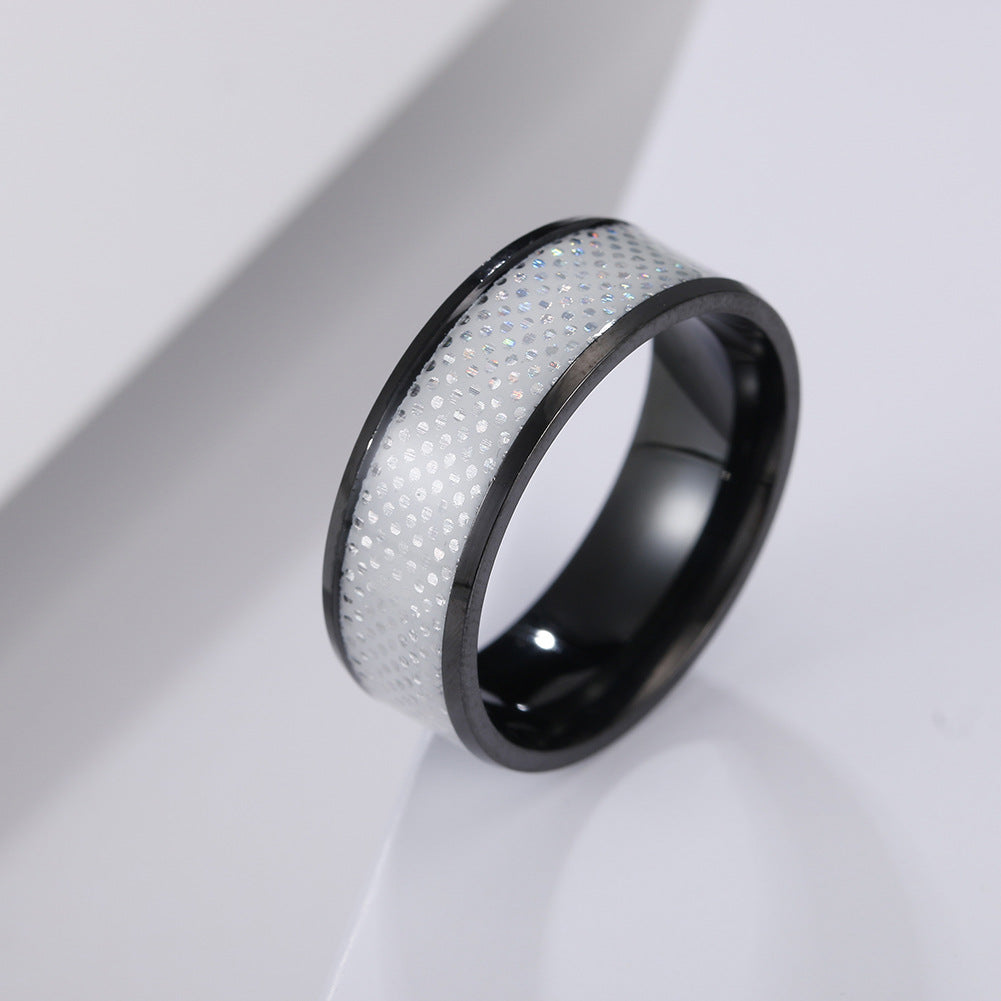 Titanium Steel Ring - Sleek Contrast Band for Men, Wholesale Jewelry