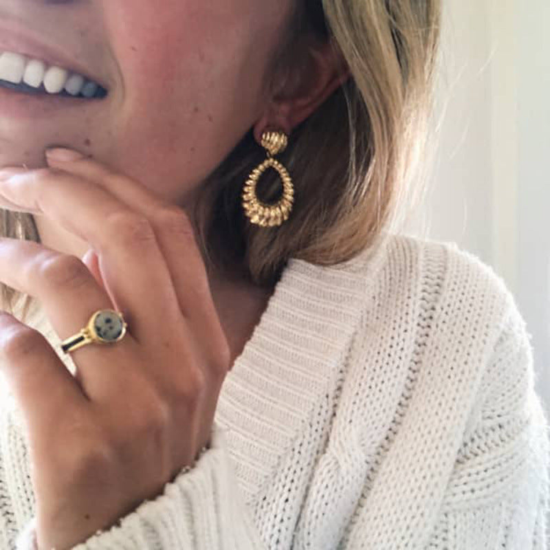 Exaggerated Geometric Metal Earrings from Vienna Verve Collection