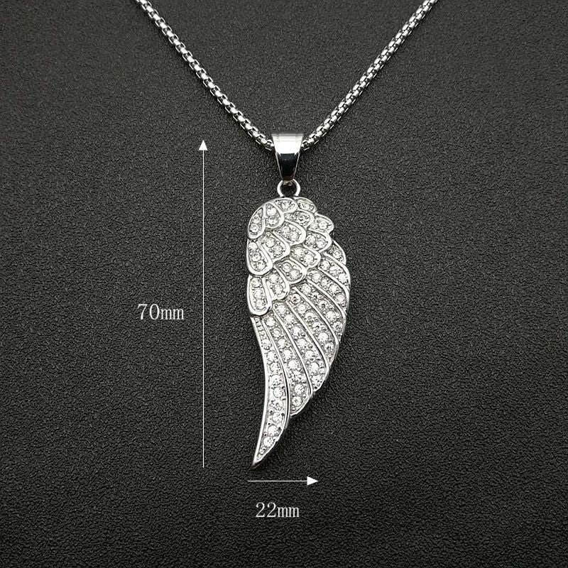 Zircon Necklace – Elegant Angel Wings Pendant