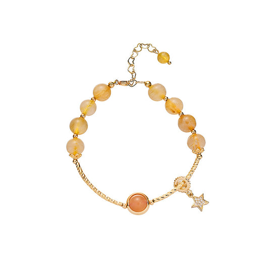 Sparkling Crystal Sunstone Bracelet for Women's Chic and Trendy Look - Sterling Silver Material