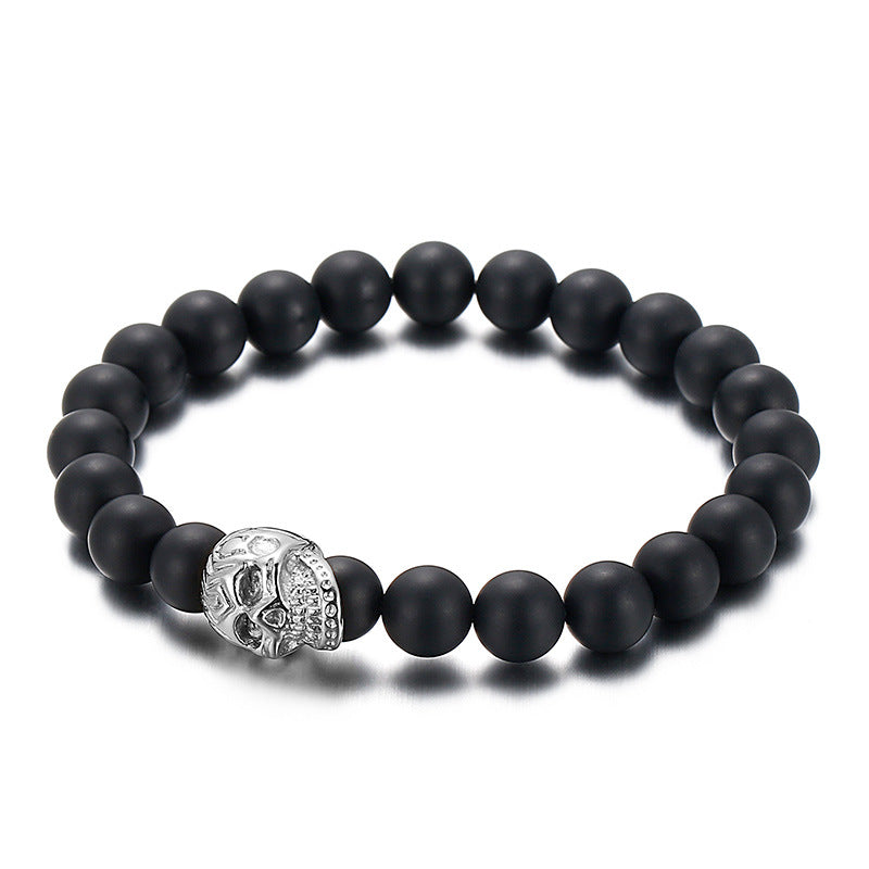 A Tiger's Eye Handmade Beaded Bracelet – Men's Stainless Steel Skull Bracelet.