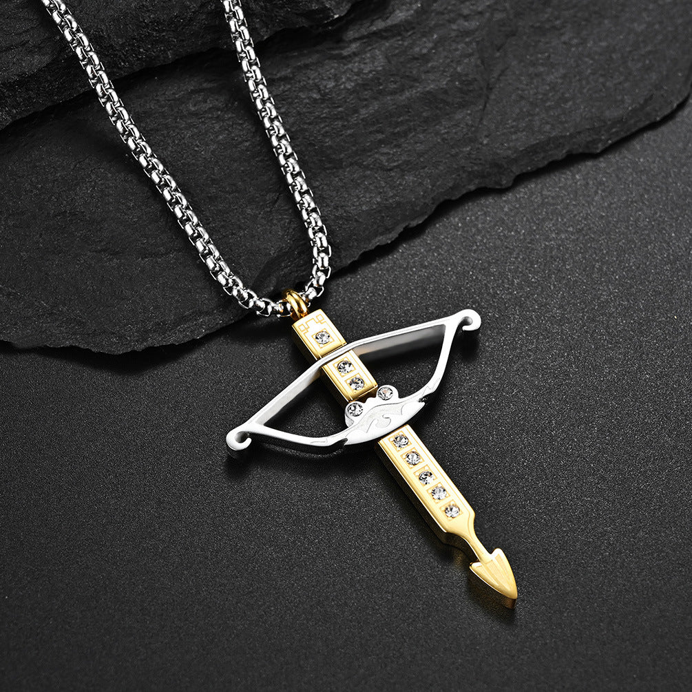 Amazon Supply Hipster Wear Necklace 18K Gold Bow Arrow Pendant