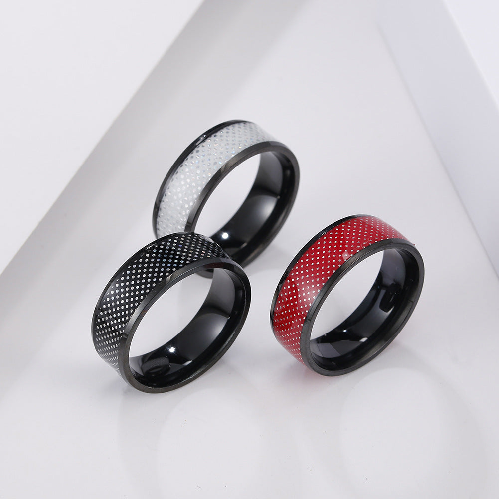 Titanium Steel Ring - Sleek Contrast Band for Men, Wholesale Jewelry