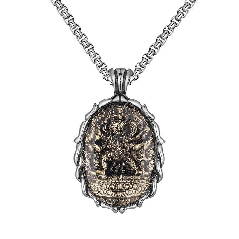 Steel Necklace – Vintage Buddha Pendant For Men
