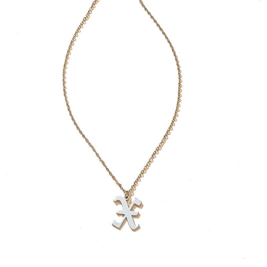 Gothic Style English Letter Pendant Necklace with Cross-Border Charm