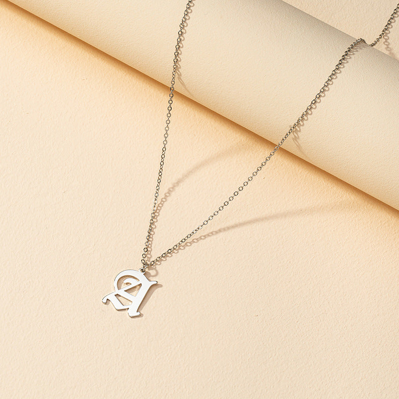 Gothic Style English Letter Pendant Necklace with Cross-Border Charm