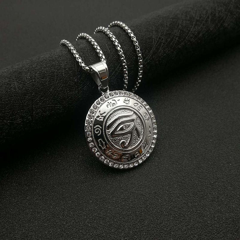 Rhinestone Necklace – Luxury Eye Of Horus Pendant With Gold Plating Planderful Jewelry