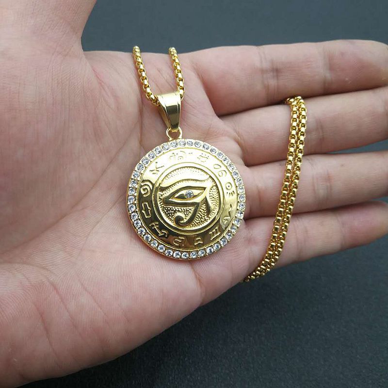 Rhinestone Necklace – Luxury Eye Of Horus Pendant With Gold Plating Planderful Jewelry