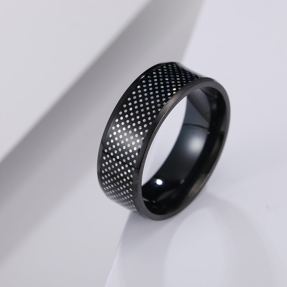 Titanium Steel Ring - Sleek Contrast Band for Men, Wholesale Jewelry