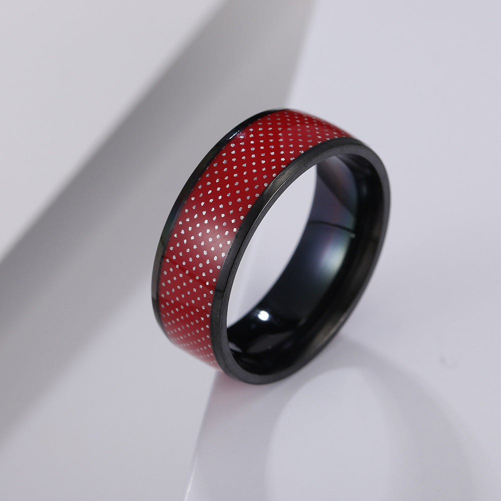 Titanium Steel Ring - Sleek Contrast Band for Men, Wholesale Jewelry