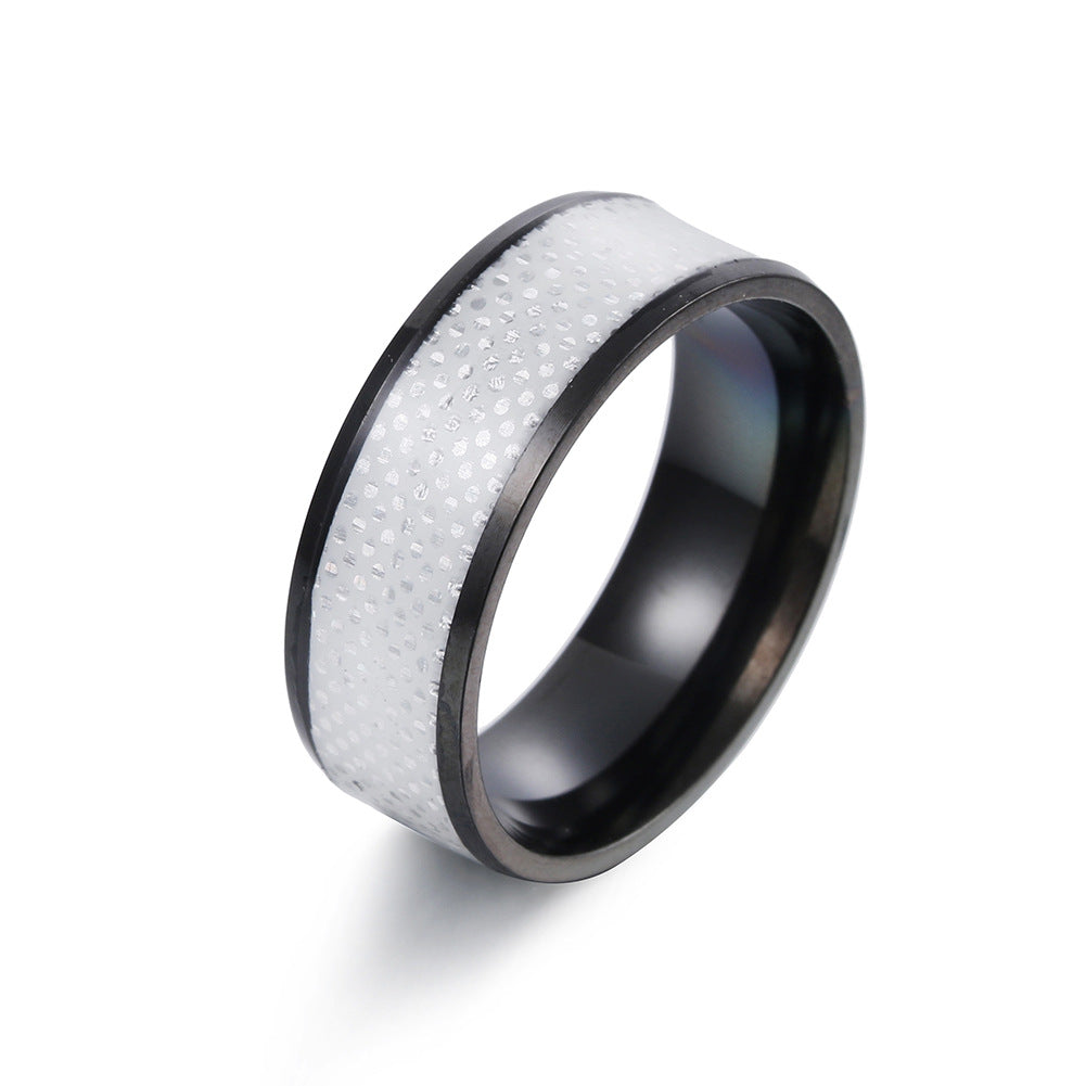 Titanium Steel Ring - Sleek Contrast Band for Men, Wholesale Jewelry