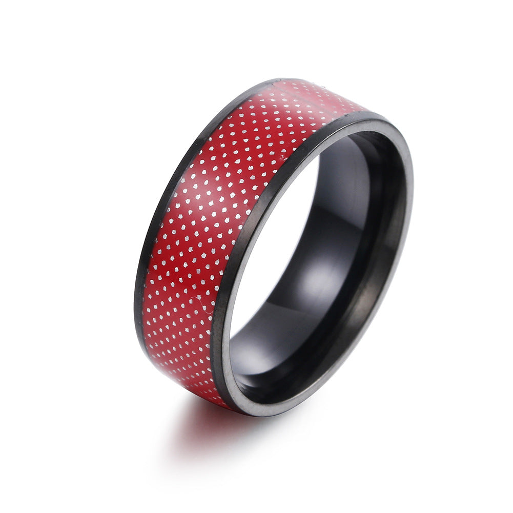 Titanium Steel Ring - Sleek Contrast Band for Men, Wholesale Jewelry