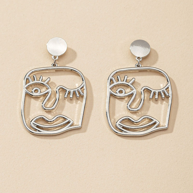 Metal Portrait Earrings - Vienna Verve Collection by Planderful