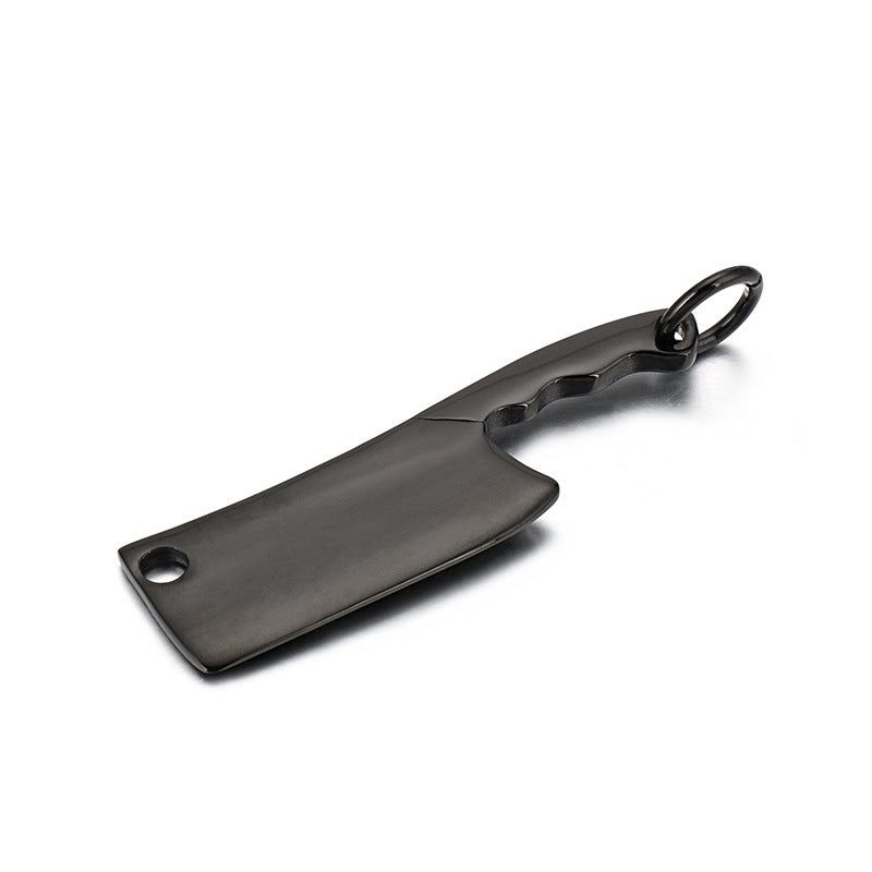 Stylish Mini Kitchen Knife Pendant in Stainless Steel, Personalized Punk Fashion Accessory for Men