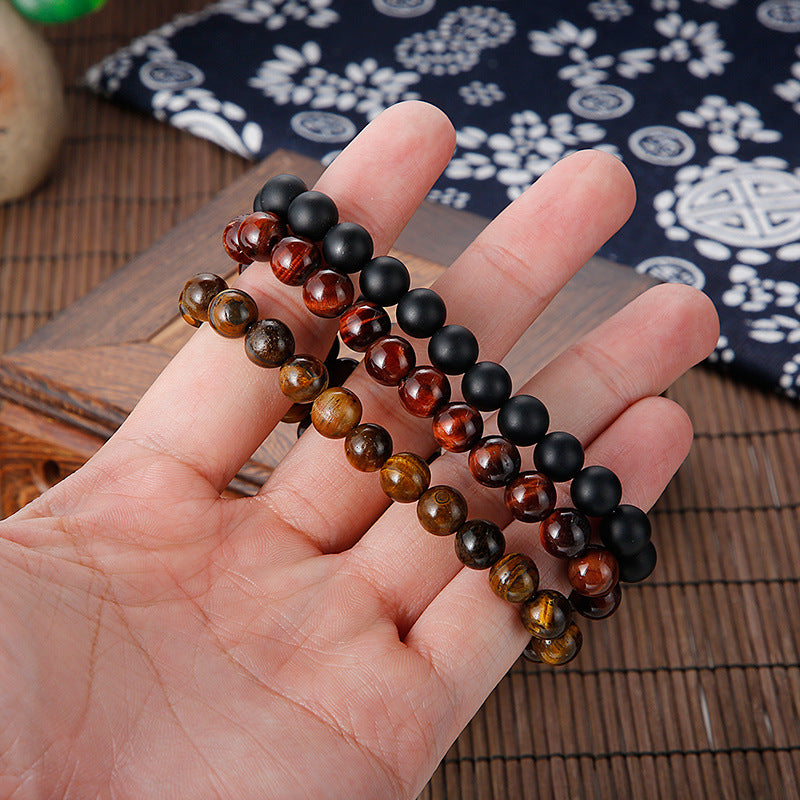 A Tiger's Eye Handmade Beaded Bracelet – Men's Stainless Steel Skull Bracelet.