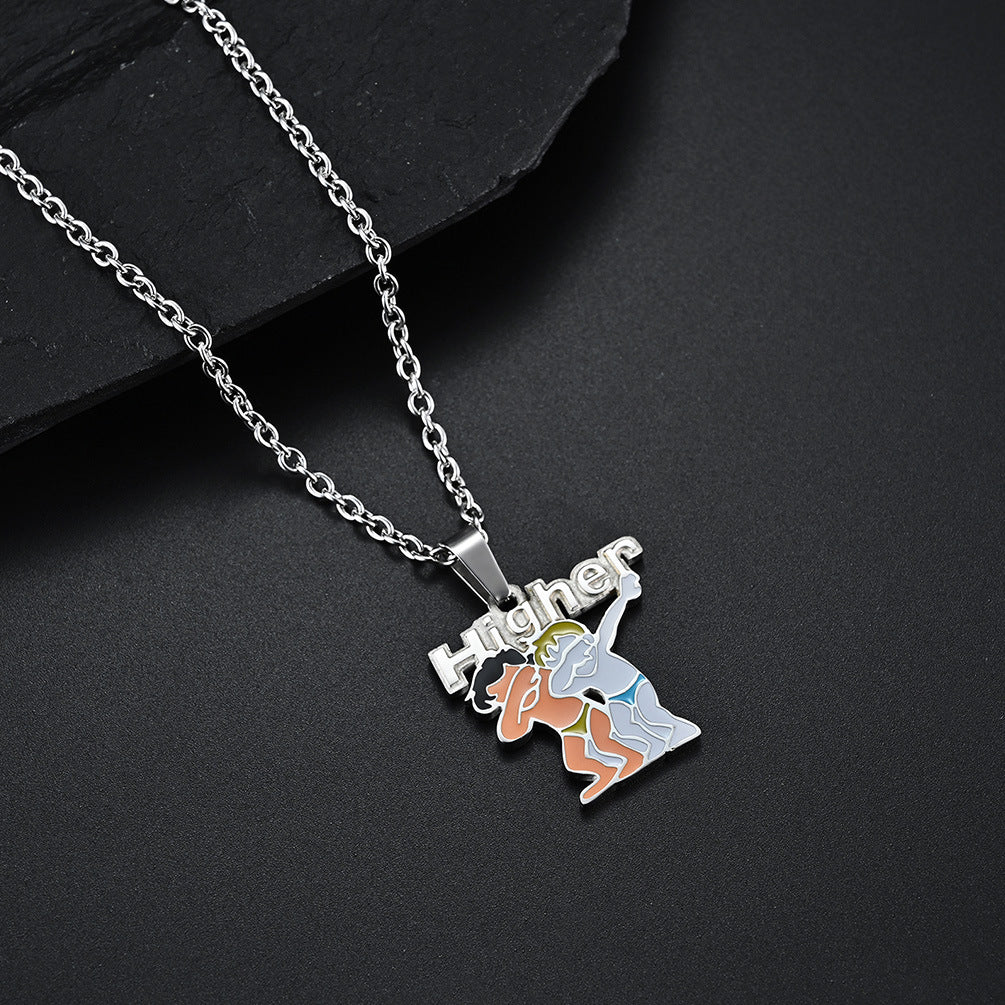 Dazzling Guochao Color Astronaut Tuku Tide Brand Necklace