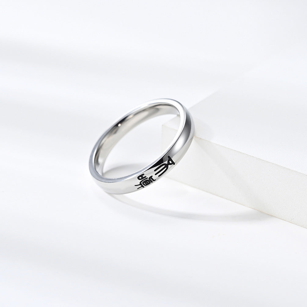 Planderful Everyday Genie Chinese Style Seal Ring With Self Encouragement Motto For Mindful Adults