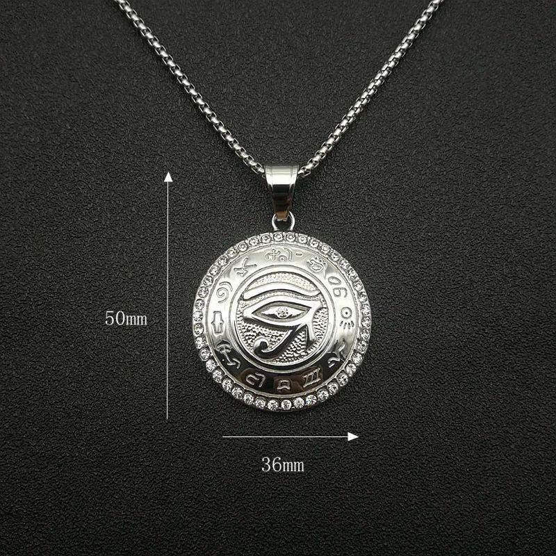 Rhinestone Necklace – Luxury Eye Of Horus Pendant With Gold Plating Planderful Jewelry