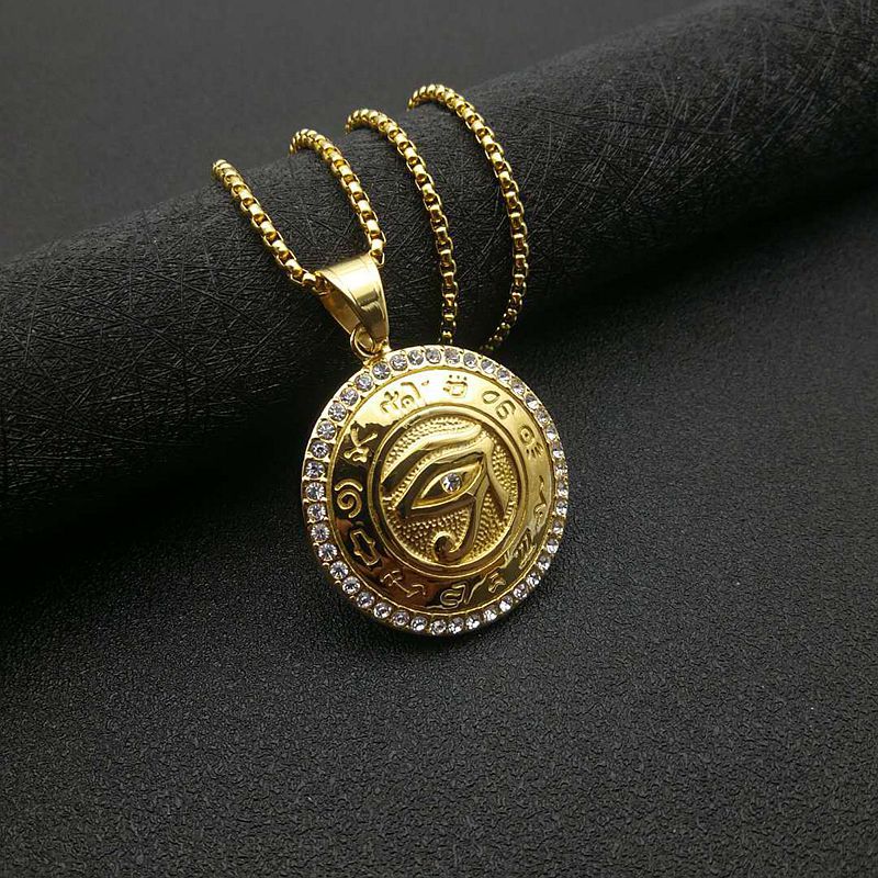 Rhinestone Necklace – Luxury Eye Of Horus Pendant With Gold Plating Planderful Jewelry