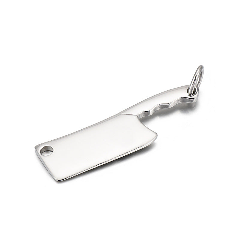 Stylish Mini Kitchen Knife Pendant in Stainless Steel, Personalized Punk Fashion Accessory for Men