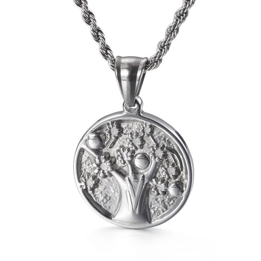 Korean Style Tree Tag Necklace for Men - Stylish Pendant Accessory