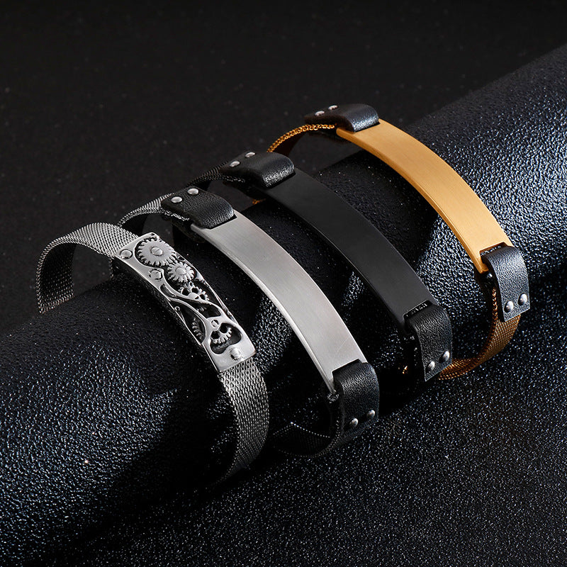Creative Stainless Steel Machinery Bracelet for Men - Fashionable Simple Watch Chain