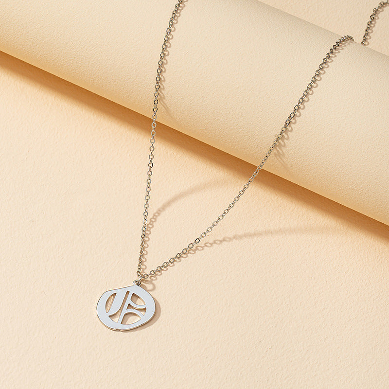 Gothic Style English Letter Pendant Necklace with Cross-Border Charm