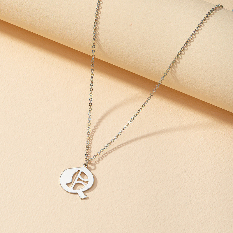 Gothic Style English Letter Pendant Necklace with Cross-Border Charm