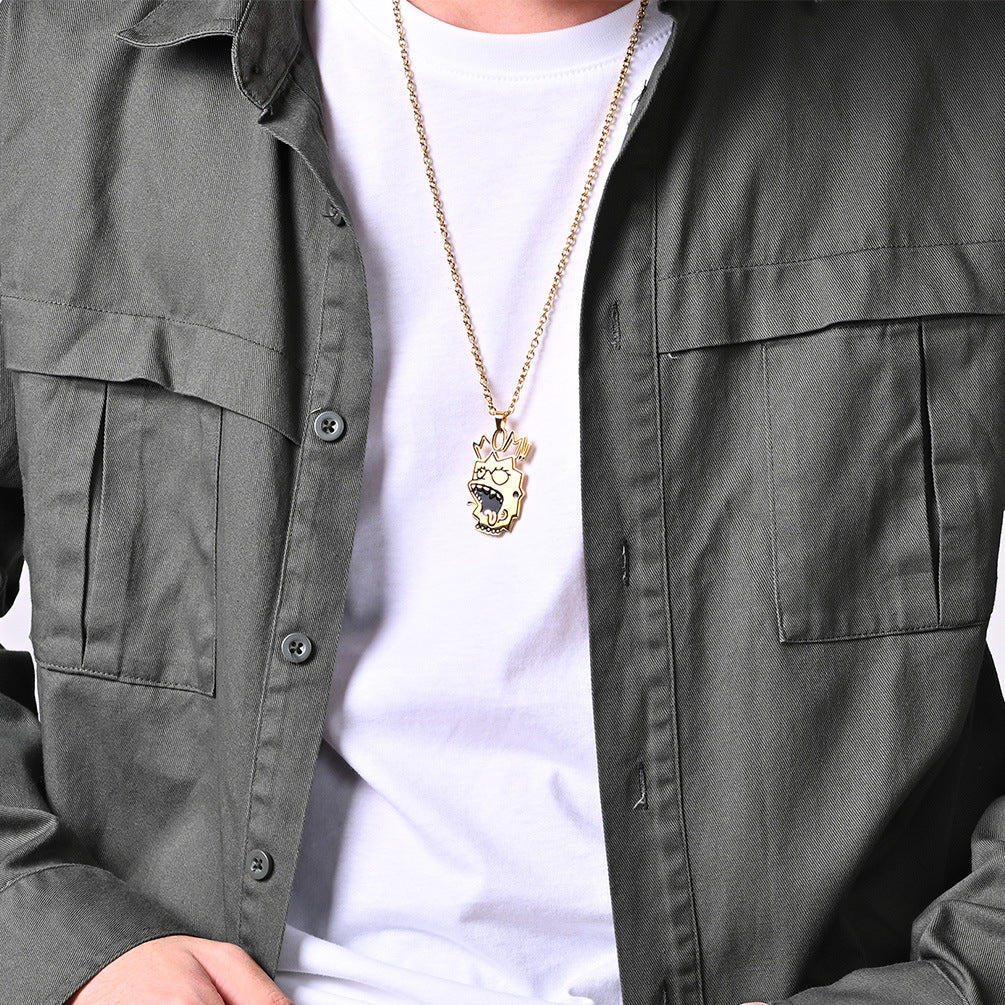 European And American Trendy Brands MOM Cartoon Man Necklace