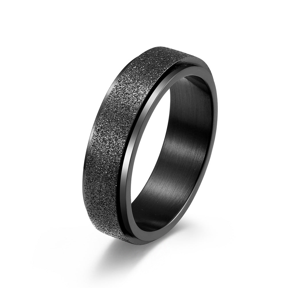 Cross-Border E-Commerce Light Luxury Rotatable Titanium Ring