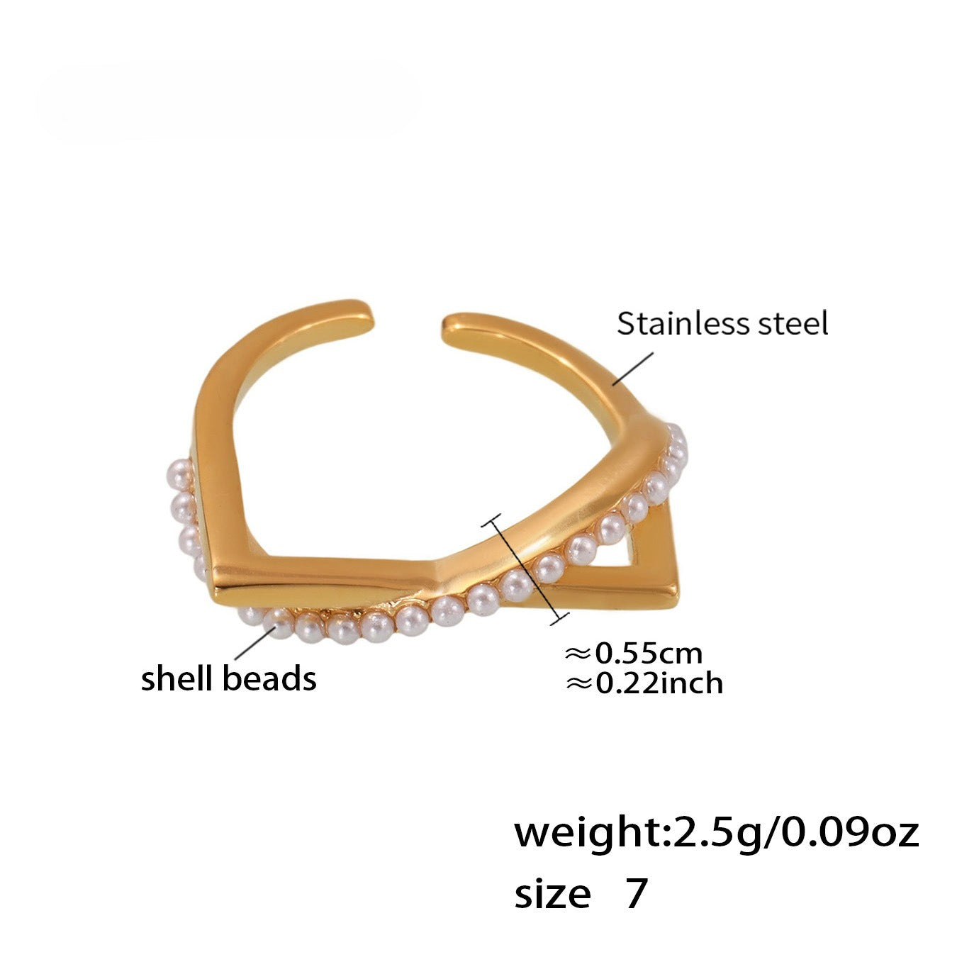 Planderful Zircon Bead Ring For Women Open Design Luxury