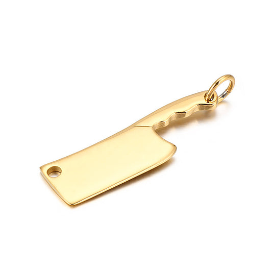 Stylish Mini Kitchen Knife Pendant in Stainless Steel, Personalized Punk Fashion Accessory for Men
