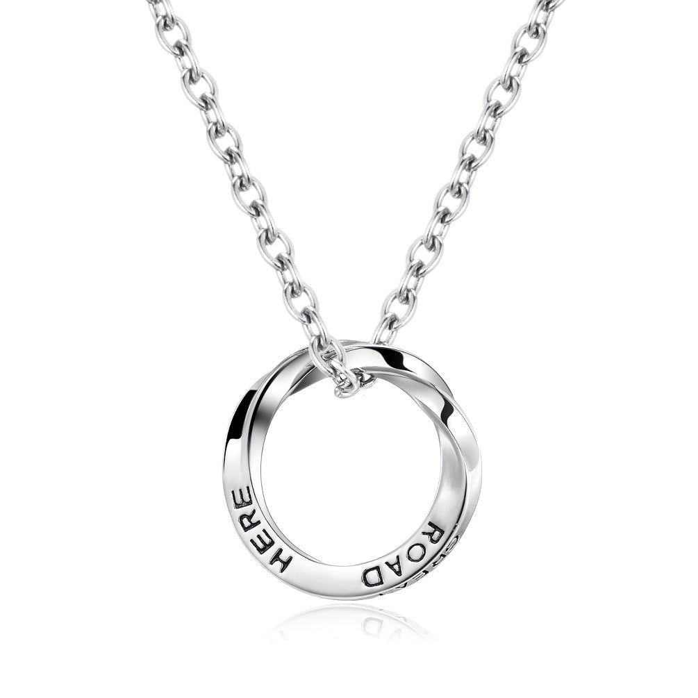 Planderful Mobius Ring Necklace Titanium Steel Eternal Knot For Unisex Everyday Wear