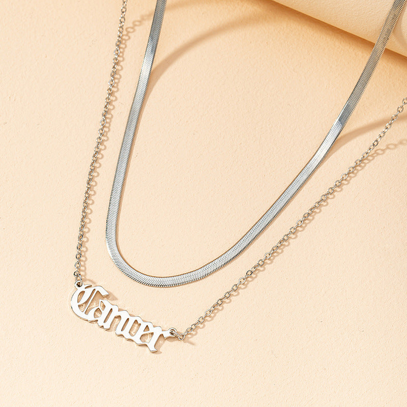 European and American Gothic Zodiac Snake Chain Necklace Set - Vienna Verve Collection