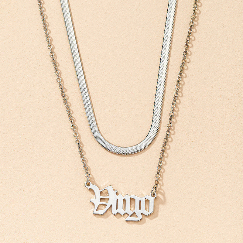 European and American Gothic Zodiac Snake Chain Necklace Set - Vienna Verve Collection