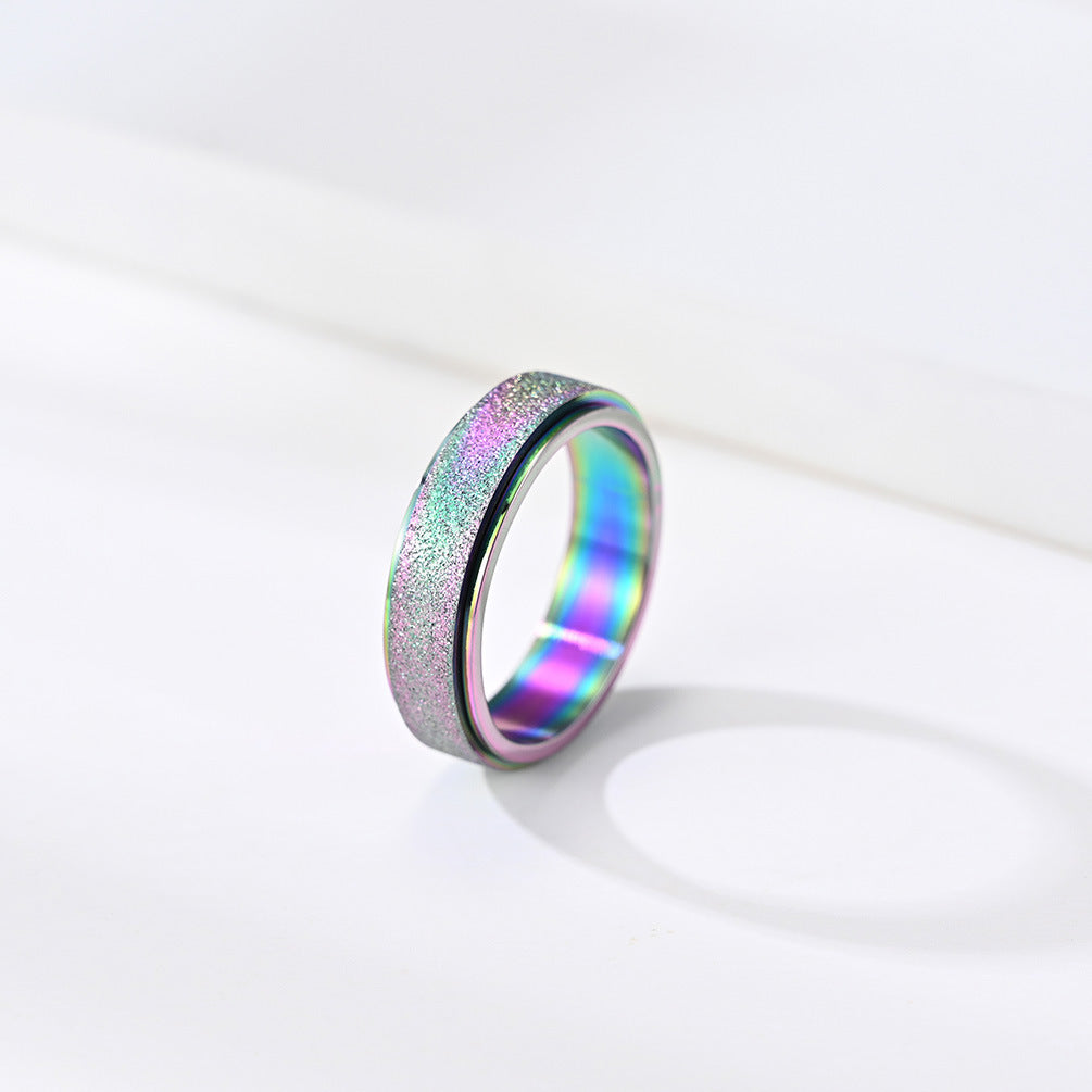Cross-Border E-Commerce Light Luxury Rotatable Titanium Ring