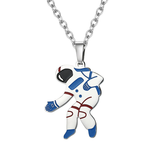 Dazzling Guochao Color Astronaut Tuku Tide Brand Necklace