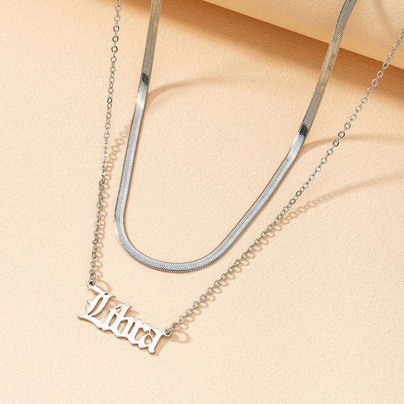 European and American Gothic Zodiac Snake Chain Necklace Set - Vienna Verve Collection