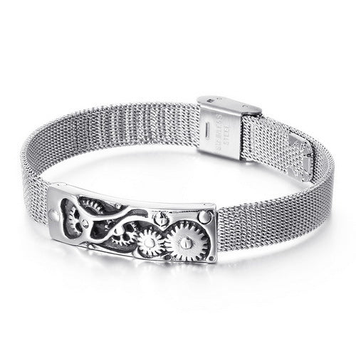 Creative Stainless Steel Machinery Bracelet for Men - Fashionable Simple Watch Chain