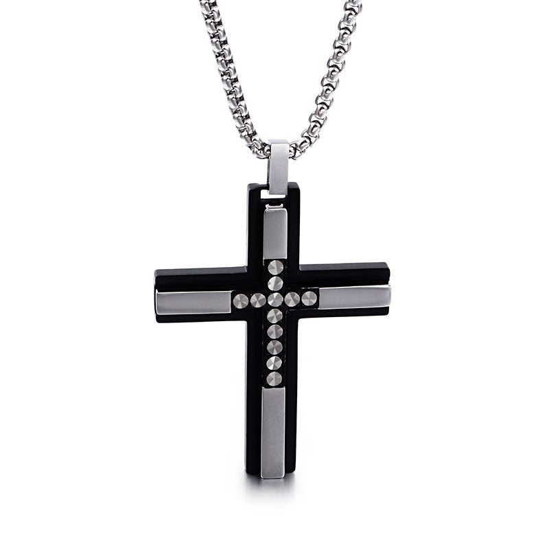 Ebay Aliexpress Titanium Steel Cross Men's Necklace Available For Dropshipping